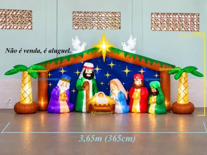 Decoração de Natal Presépio luminoso gigante