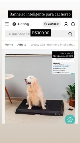 Banheiro inteligente para cachorro novo