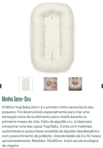 Ninho zero yogi baby cru + 2 capas