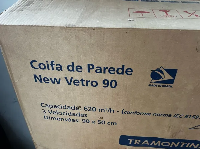 Coifa Tramontina New Vetro 90cm Inox e Vidro - Na Caixa
