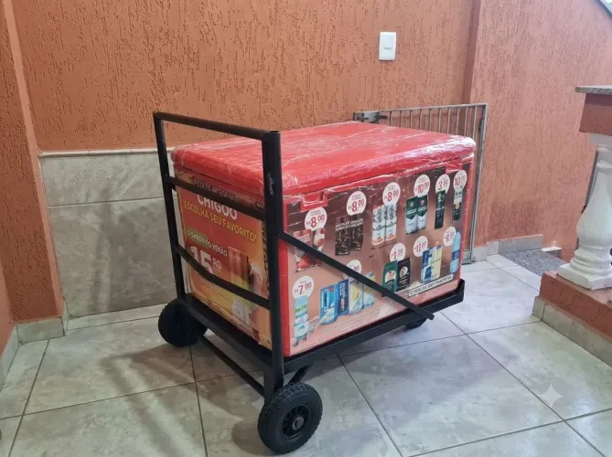 Carrinho para caixa de isopor