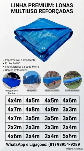 Cobertas de polietileno multi uso azul