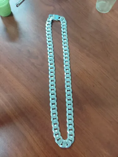 Cordão de prata 17 MM com fecho gaveta