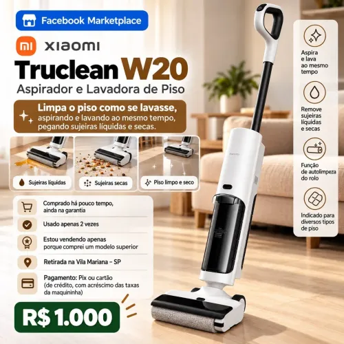 Aspirador e lavadora de piso xiaomi w20