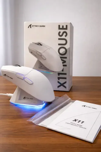 (NOVO) MOUSE GAMER ATTACK SHARK X11 SEM FIO C/ DOCK DE CARREGAMENTO