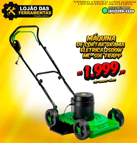 Máquina de Cortar Grama Elétrica 2500w Mc-50e Trapp