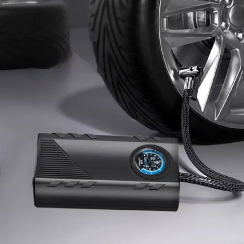 Mini Compressor de Ar Portátil 12V - Bomba de Pneu Emergencial