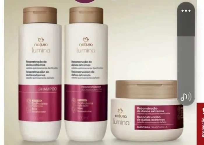 Shampoo, condicionador e creme de hidratação, o kit natura