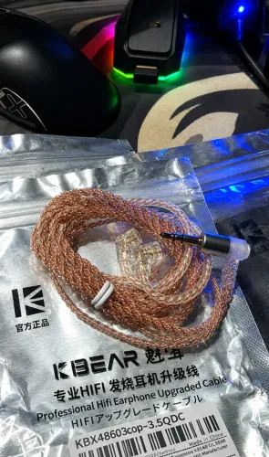 Cabo 4 Core IEM com Conector QDC Substituível de 3.5 para Fones de Ouvido KZ