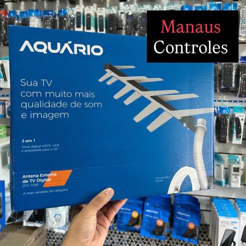 Antena Externa para TV Digital Aquário 10m de cabo