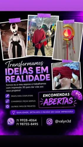Props para Cosplay em Impressão 3D | Personalizados e Sob Encomenda