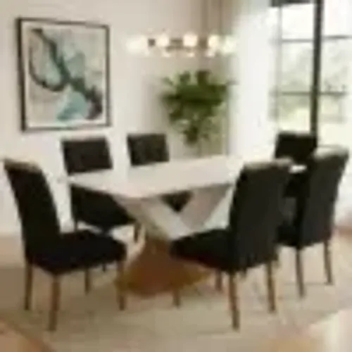 Mesa de Jantar Paris C/6 Cadeiras em Linho tt16 S