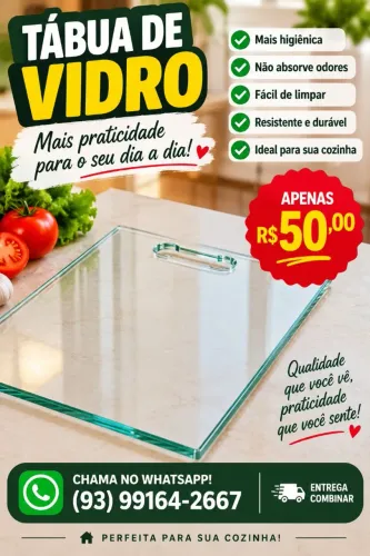 Tábua de Corte de Vidro