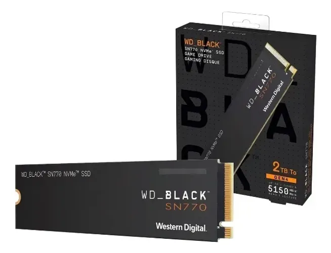 Ssd M.2 2tb 2000gb Western Digital Wd Black Sn770 Pcie 4.0 Nvme Velocidade Leitura 5150mb/
