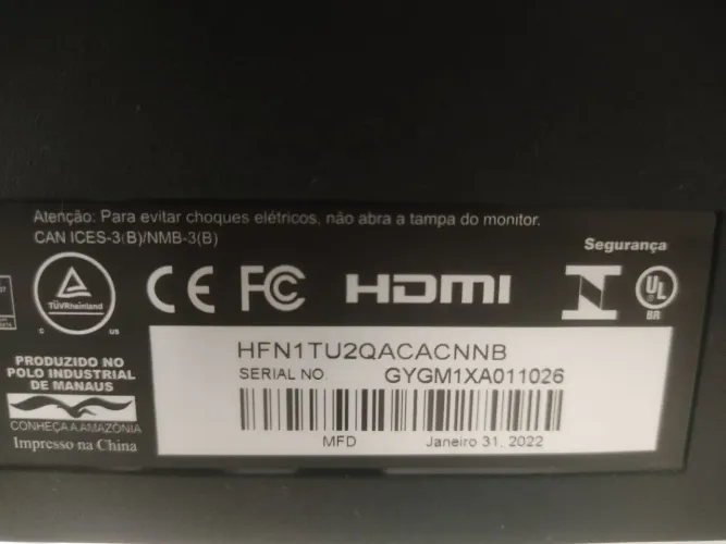 Monitor LCD AOC 27G2/BK para técnicos. Tela com defeito.