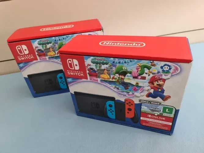 Nintendo Switch Novo e Lacrado + Super Mario Wonder + 3 meses de assinatura