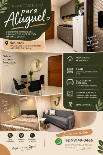 Alugo apartamento totalmente mobiliado em ótima localização.