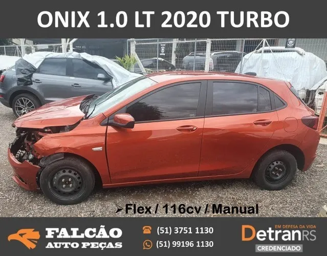 sucata chevrolet onix 1.0 turbo 2020 em peças
