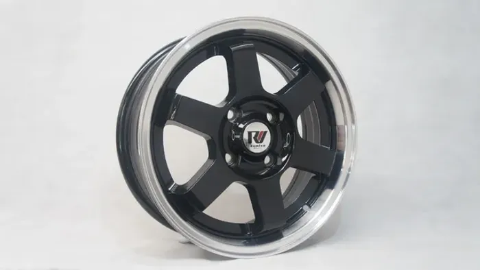 Roda aro 14 Rw estrela preta com diamantado Ford 4x108 jogo