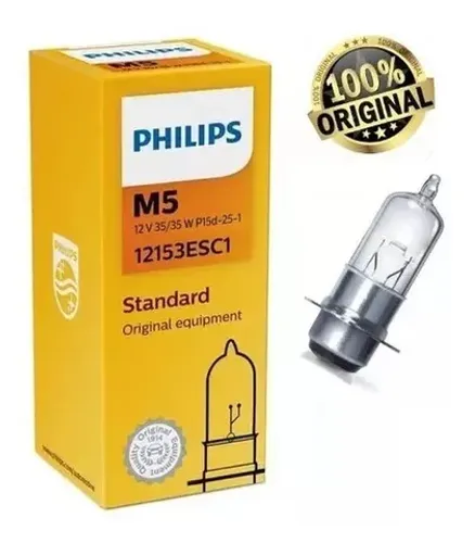 Lampada Farol M5 Biz 125/100-Bros 125/150/160-Pop 100 Philips (Entrega Grátis*)