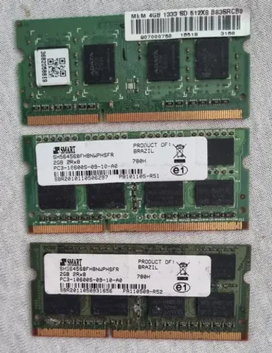 Três memória pra vender de notebook ddr3 uma de 4gb as outra duas de 2gb