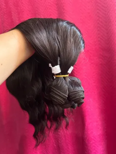 Mega hair na tela humanizado 55cm 110g castanho natural bio humano / Fibra russa 