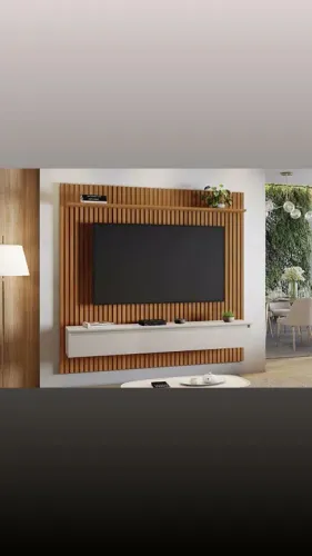 Painel para TV com nicho e prateleira - Design moderno e elegante!