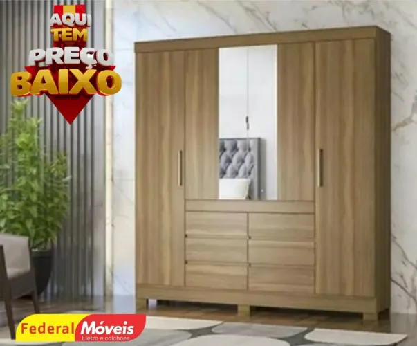 Guarda Roupa com 4 Portas Novo Fazemos Entrega