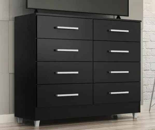 Cômoda Raissa Dupla Preto Frete Grátis - Até 12x S/ Juros