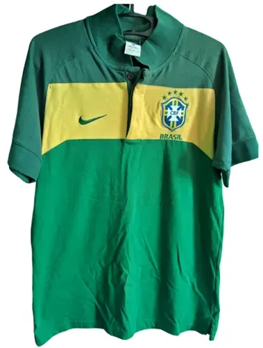 Camisa polo Original Nike CBF Verde Amarela Usada