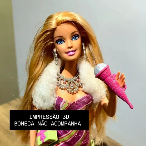 Microfone para a boneca Barbie do filme Um Natal Perfeito - impressão 3D