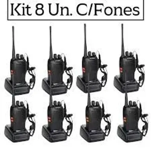 Kit 8 rádios comunicadores walk talk baofeng 