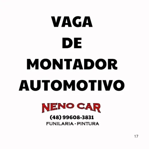VAGA DE MONTADOR AUTOMOTIVO PROFISSIONAL