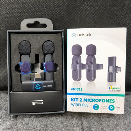 Kit 2 Microfone Lapela Sem Fio Wireless Tipo C - Novo