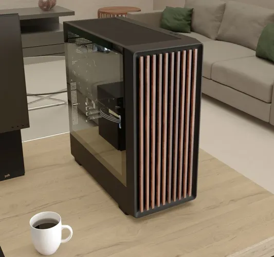 Gabinete Gamer Frontal De Madeira Lateral De Vidro Bg-060eko Preto