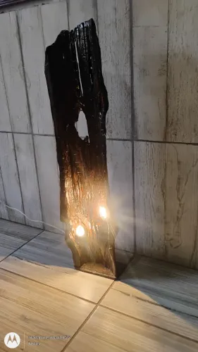 Luminária rústica de madeira grande 