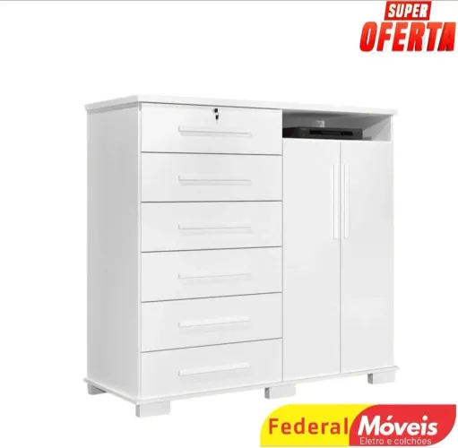 Cômoda 6 Gavetas e 2 Portas - Organização com Design Moderno