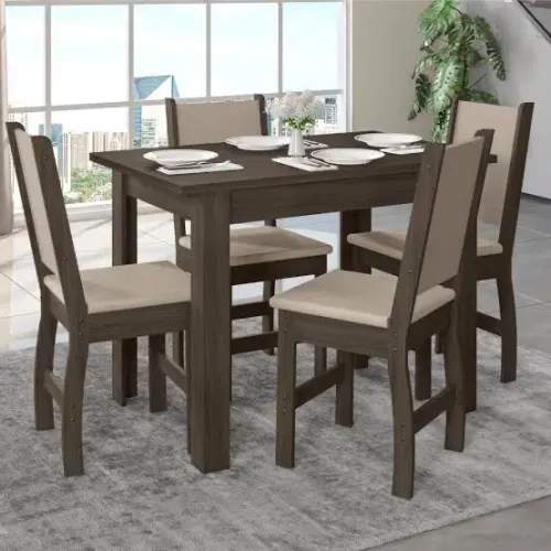 Mesa Belaggio C/4 cada Clara- FRETE GRATIS / ENTREGA HOJE!!