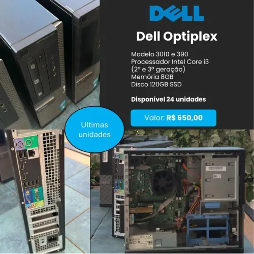 Dell Optiplex i3 (2ª e 3ª geração) 8GB/120GB SSD