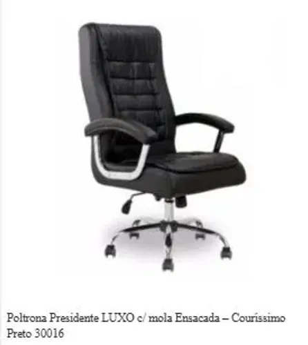 Poltrona Presidente Luxo Couríssimo Preta
