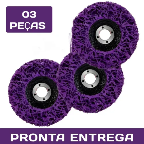 03 DISCOS / LIXA FLAP STRIP ROXO