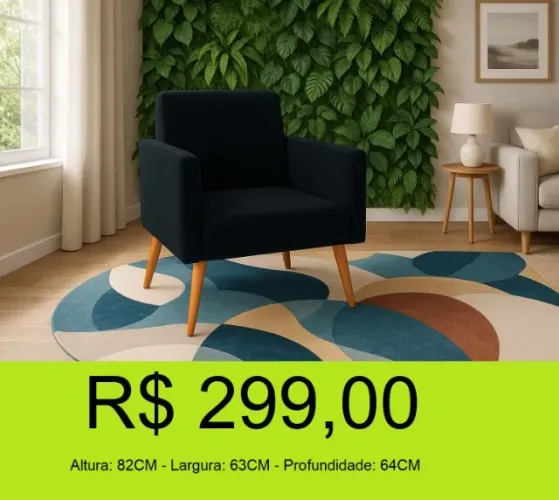 Poltrona com tecido super confortável
