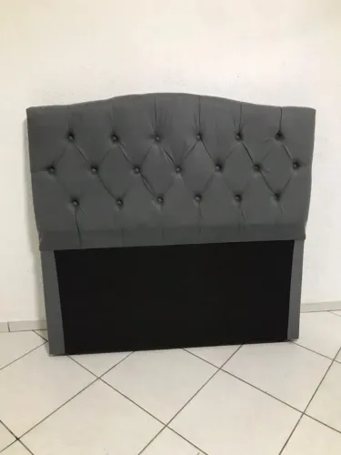 Cabeceira Edna No Suede Casal Cinza