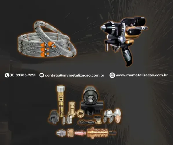 Equipamento Pistola Metalização, Peças, Arames e Pós para Metalização Aspersão Térmica