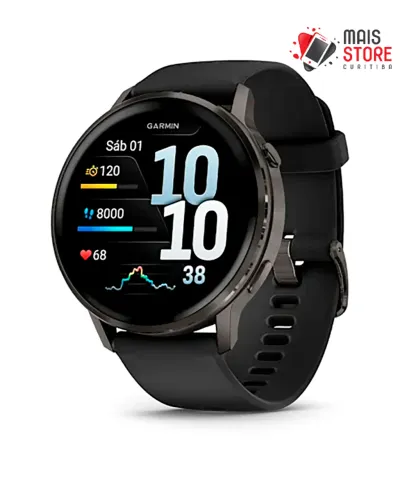 Relógio Garmin Venu 4 -45 MM - Slate/Preto (010-03014-00) (Novos/Lacrados)