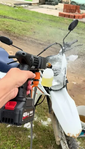 Lavadora de alta pressão portátil 48v - sem fio, recarregável, e potente! 