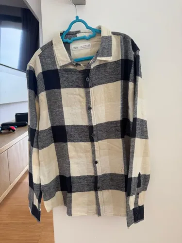 Camisa de manga longa xadrez Zara - Tamanho 11-12 152cm - Usado (Estado Impecável)