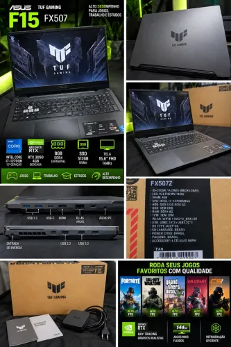 ASUS TUF GAMING F15 | i7 12ª GERAÇÃO | RTX 3050 4GB | IMPECÁVEL!