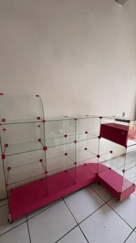 Balcão estilo L de vidro 