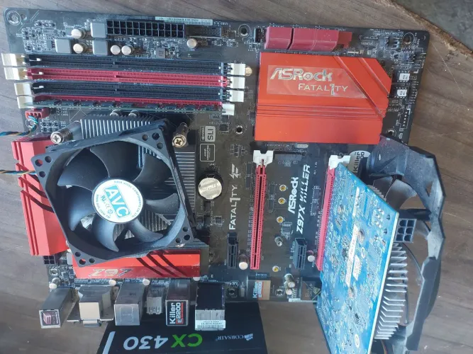 Kit placa mãe + processador xenon 3100 + placa de vídeo + memória  4gb